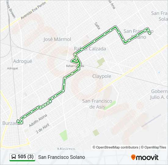 505 (3) Colectivo Line Map