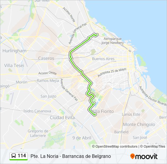 Mapa de 114 de Colectivo