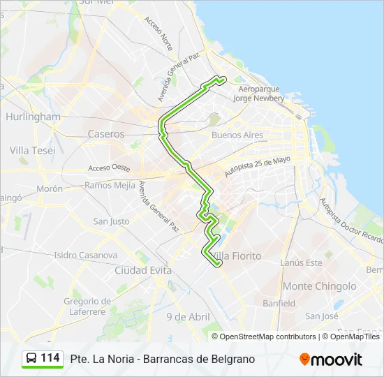 114 Colectivo Line Map
