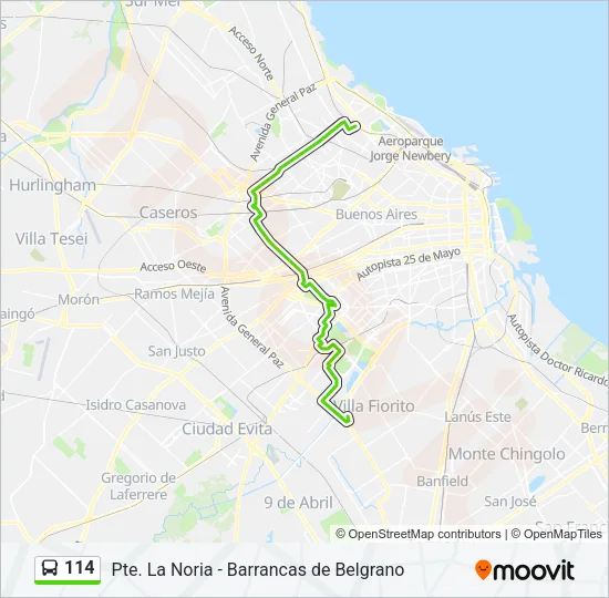 114 Colectivo Line Map