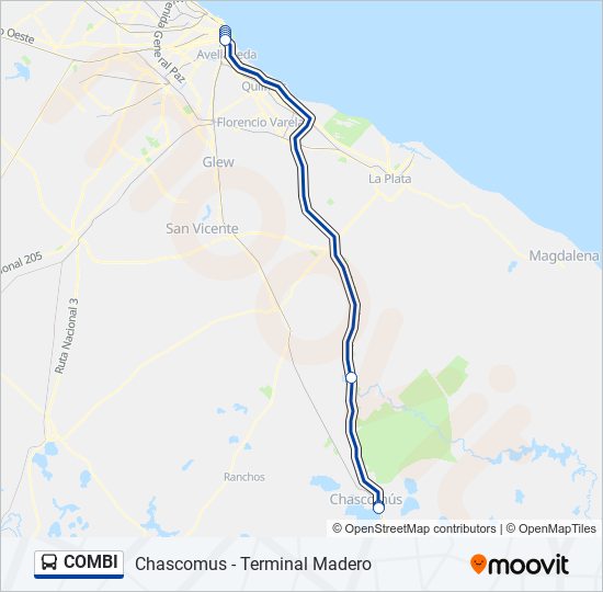 Mapa de COMBI de Colectivo