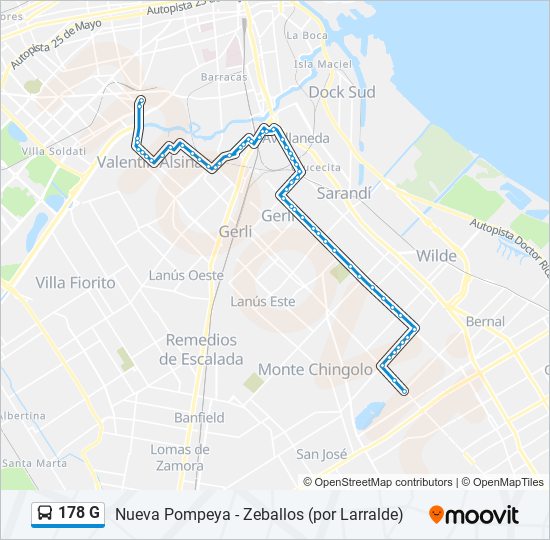 Ruta 178 G: Horarios, Paradas Y Mapas - Los Andes Y Gral. Belgrano (X ...