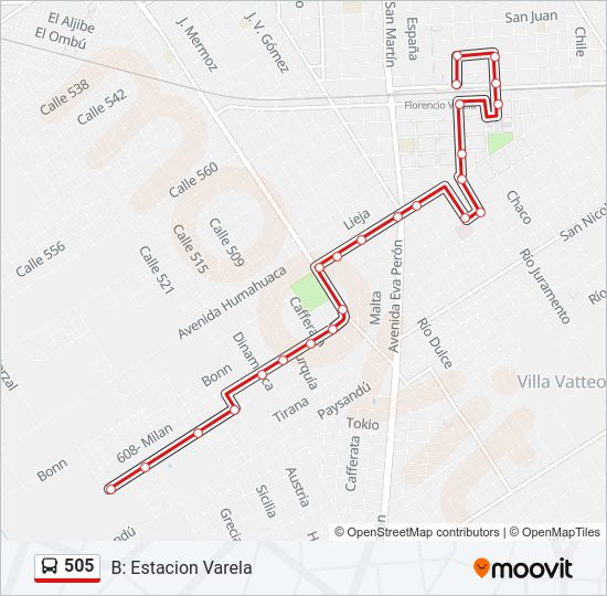 505 Colectivo Line Map