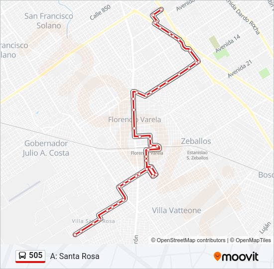 Mapa de 505 de Colectivo
