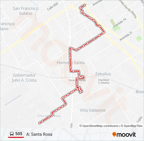 505 Colectivo Line Map