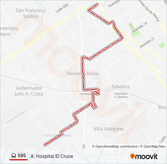 505 Colectivo Line Map