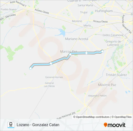BELGRANO SUR Train Line Map