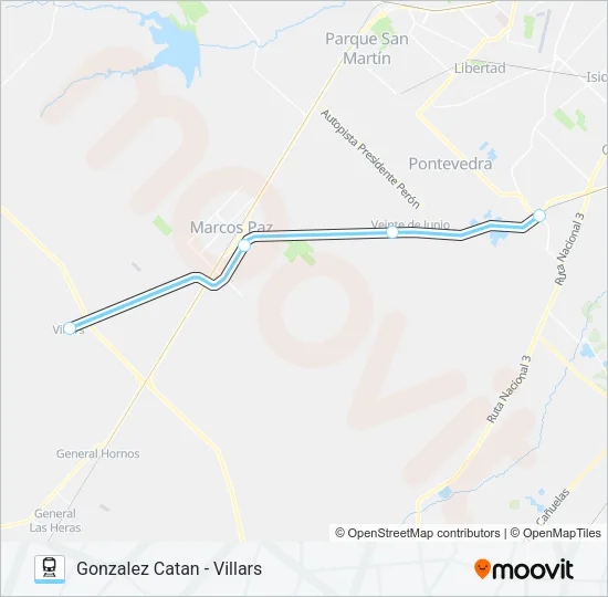 BELGRANO SUR Train Line Map