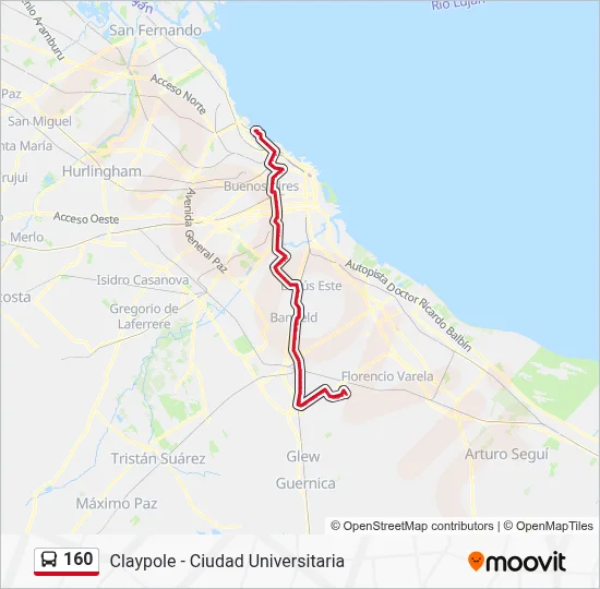 160 Colectivo Line Map