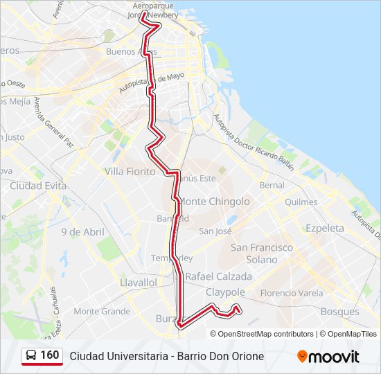 160 Colectivo Line Map