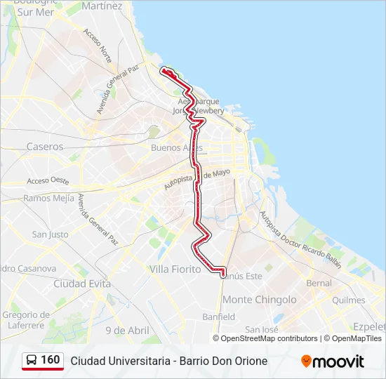 160 Colectivo Line Map