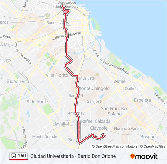 160 Colectivo Line Map