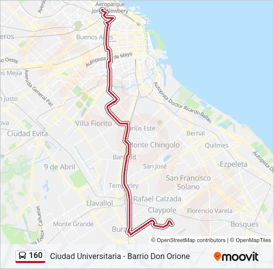 160 Colectivo Line Map