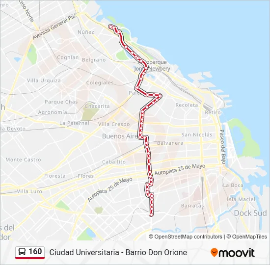 160 Colectivo Line Map