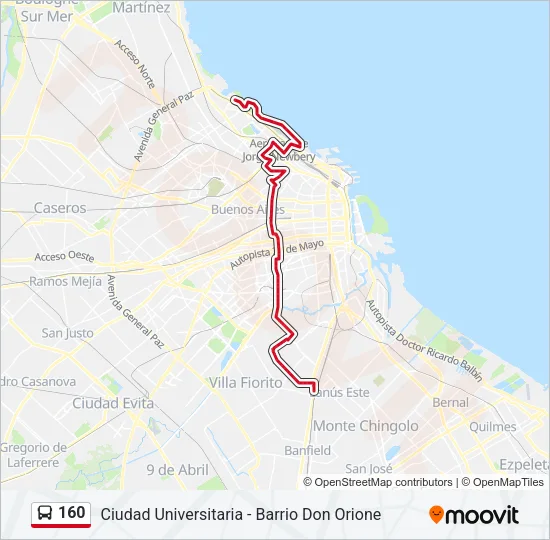 160 Colectivo Line Map