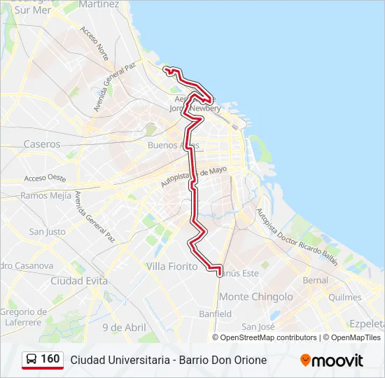 160 Colectivo Line Map