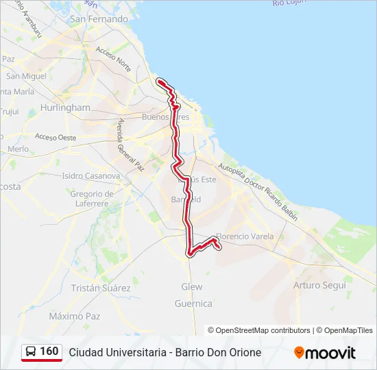 160 Colectivo Line Map