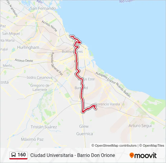 160 Colectivo Line Map