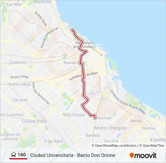 160 Colectivo Line Map