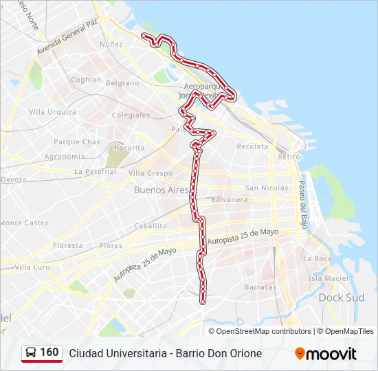 160 Colectivo Line Map