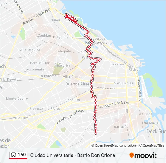 160 Colectivo Line Map
