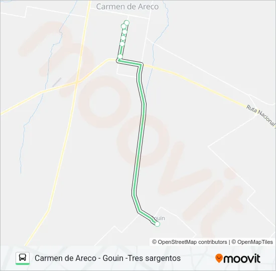 MUNICIPALIDAD CARMEN DE ARECO Colectivo Line Map
