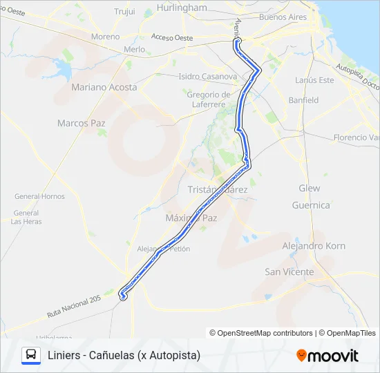 OFERTA LIBRE Colectivo Line Map