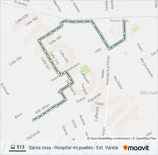 513 Colectivo Line Map