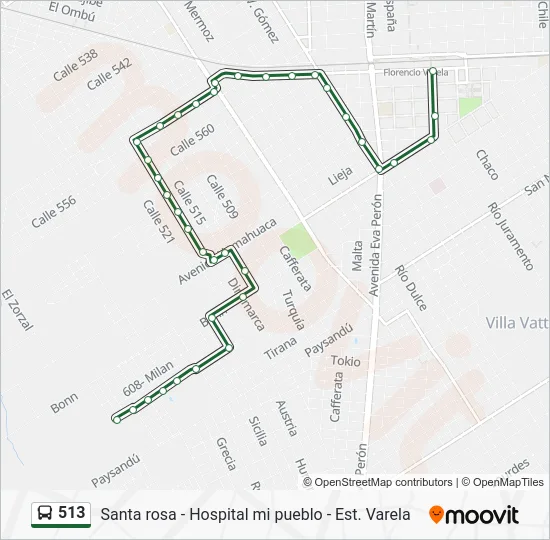 513 Colectivo Line Map