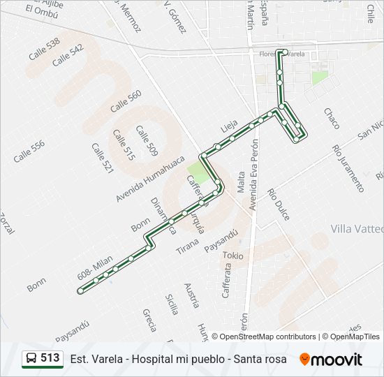 513 Colectivo Line Map