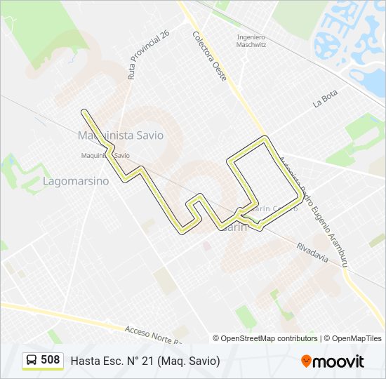 508 Colectivo Line Map