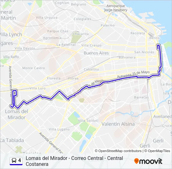 4 Colectivo Line Map