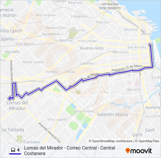 4 Colectivo Line Map