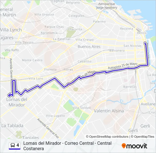 4 Colectivo Line Map