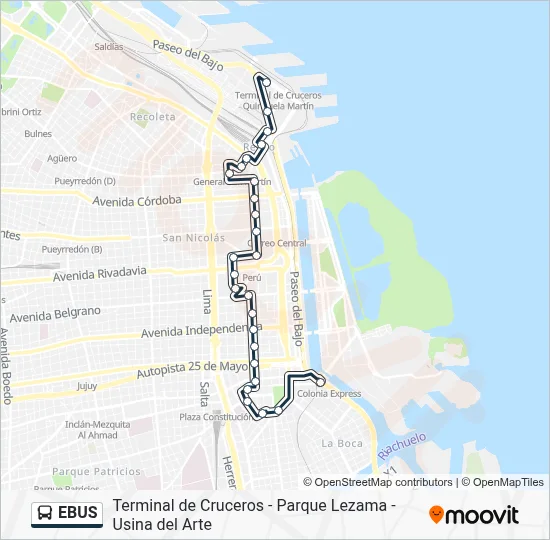 EBUS Colectivo Line Map