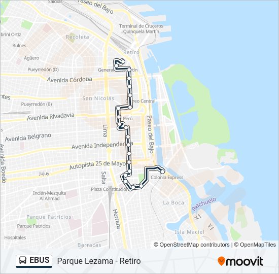 EBUS Colectivo Line Map