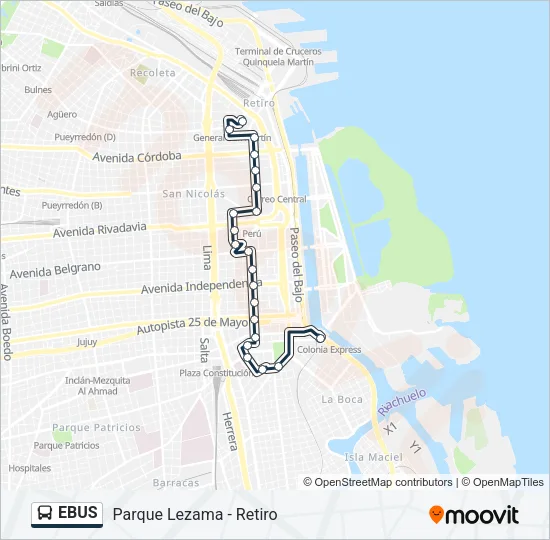 EBUS Colectivo Line Map