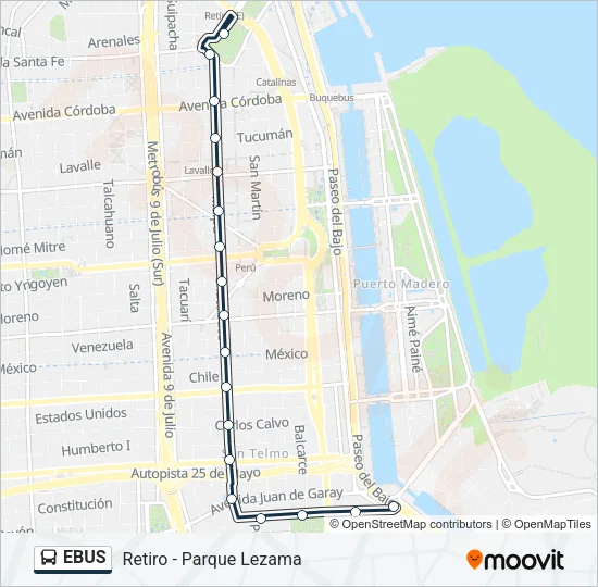 EBUS Colectivo Line Map