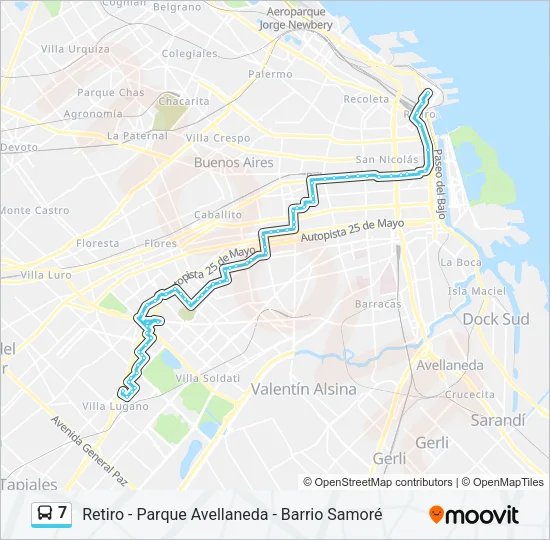 7 Colectivo Line Map