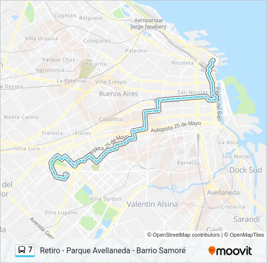 7 Colectivo Line Map