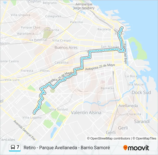 7 Colectivo Line Map