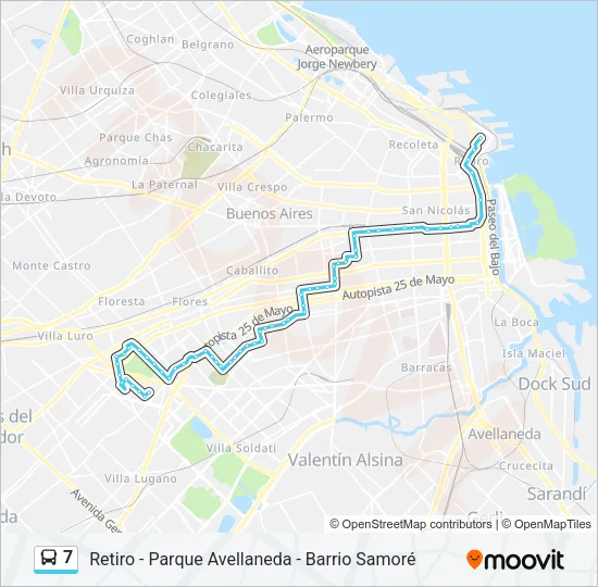 7 Colectivo Line Map