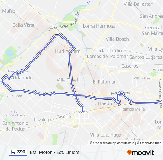 390 Colectivo Line Map