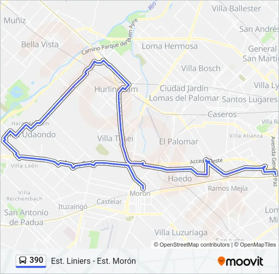390 Colectivo Line Map