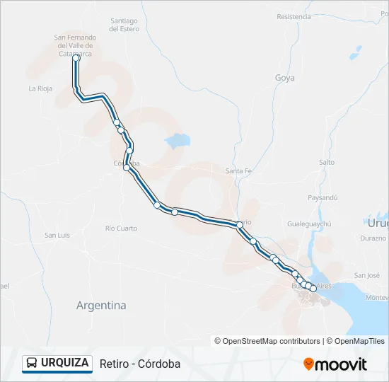 URQUIZA Colectivo Line Map
