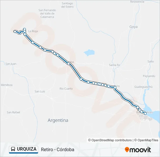 URQUIZA Colectivo Line Map