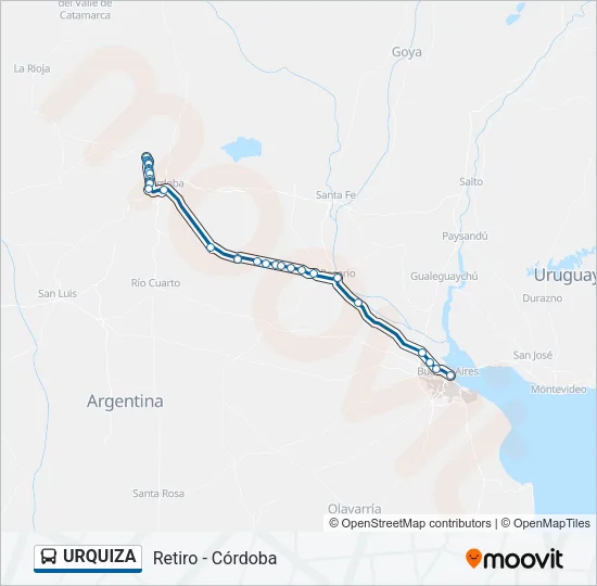 URQUIZA Colectivo Line Map