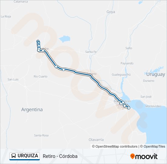URQUIZA Colectivo Line Map