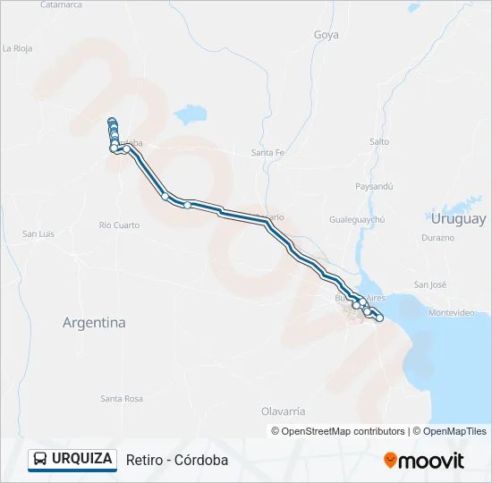 URQUIZA Colectivo Line Map