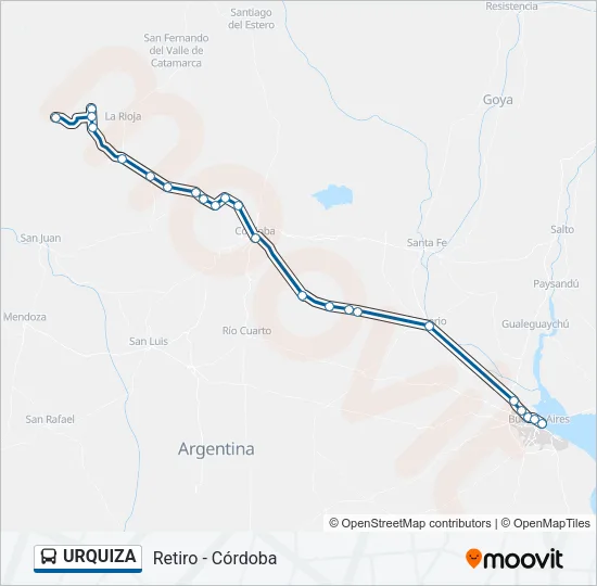 URQUIZA Colectivo Line Map